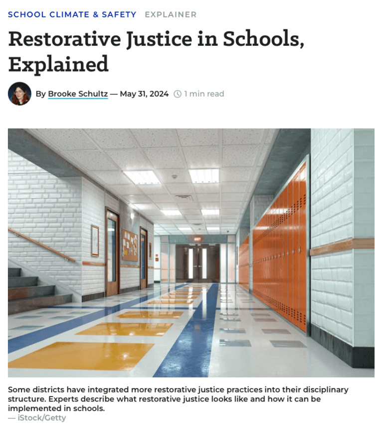 Experts describe how restorative justice can be implemented in schools